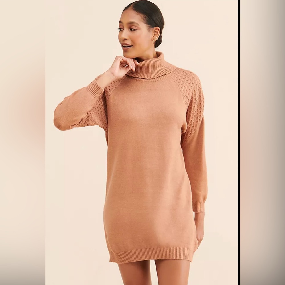 BB Dakota by Steve Madden Mock Neck Sweater Dress, Medium